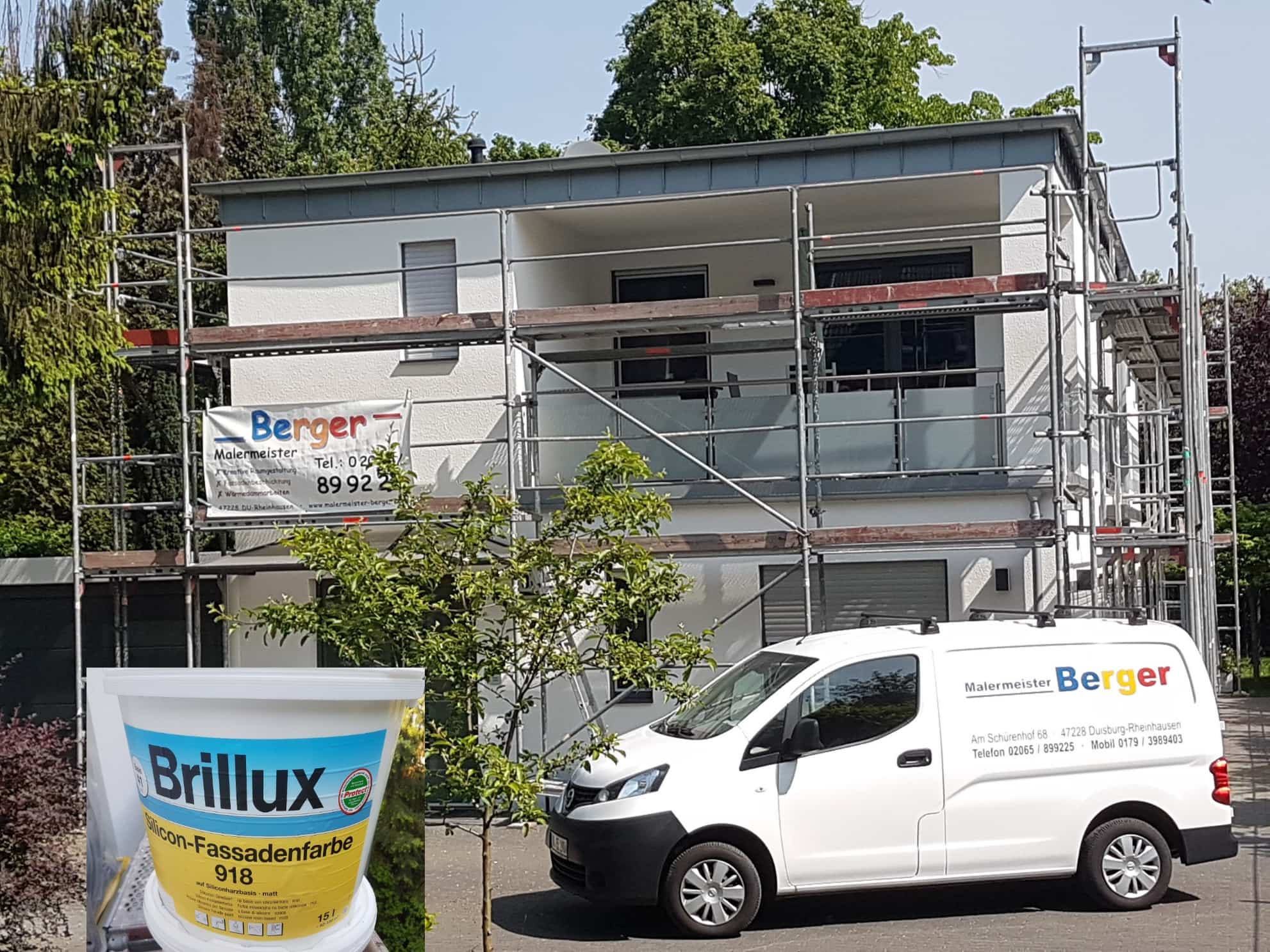 Fassadenanstrich mit Moos und Algenschutz